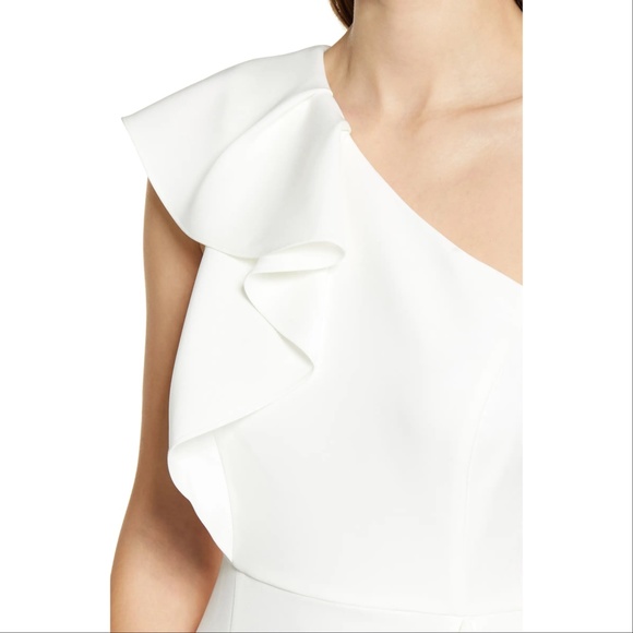 Vince Camuto One Shoulder Ruffle High Low Cocktail Dress - Picture 2 of 11